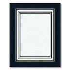 Navy Cream Nested Stripe Border Rug