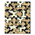 Golden Puzzle Piece Arrow Arrangement Rug