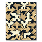 Golden Puzzle Piece Arrow Arrangement Rug