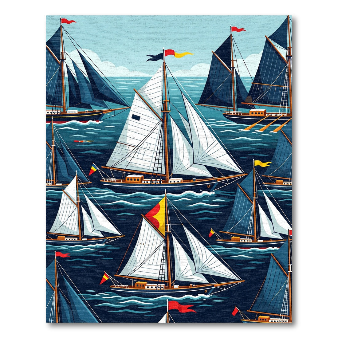 Nautical Sailboats Vintage Nautical Adventure Rug