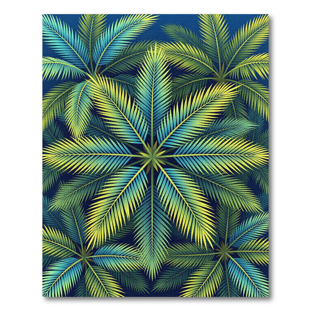 Lush Tropical Palm Leaf Canopy Rug