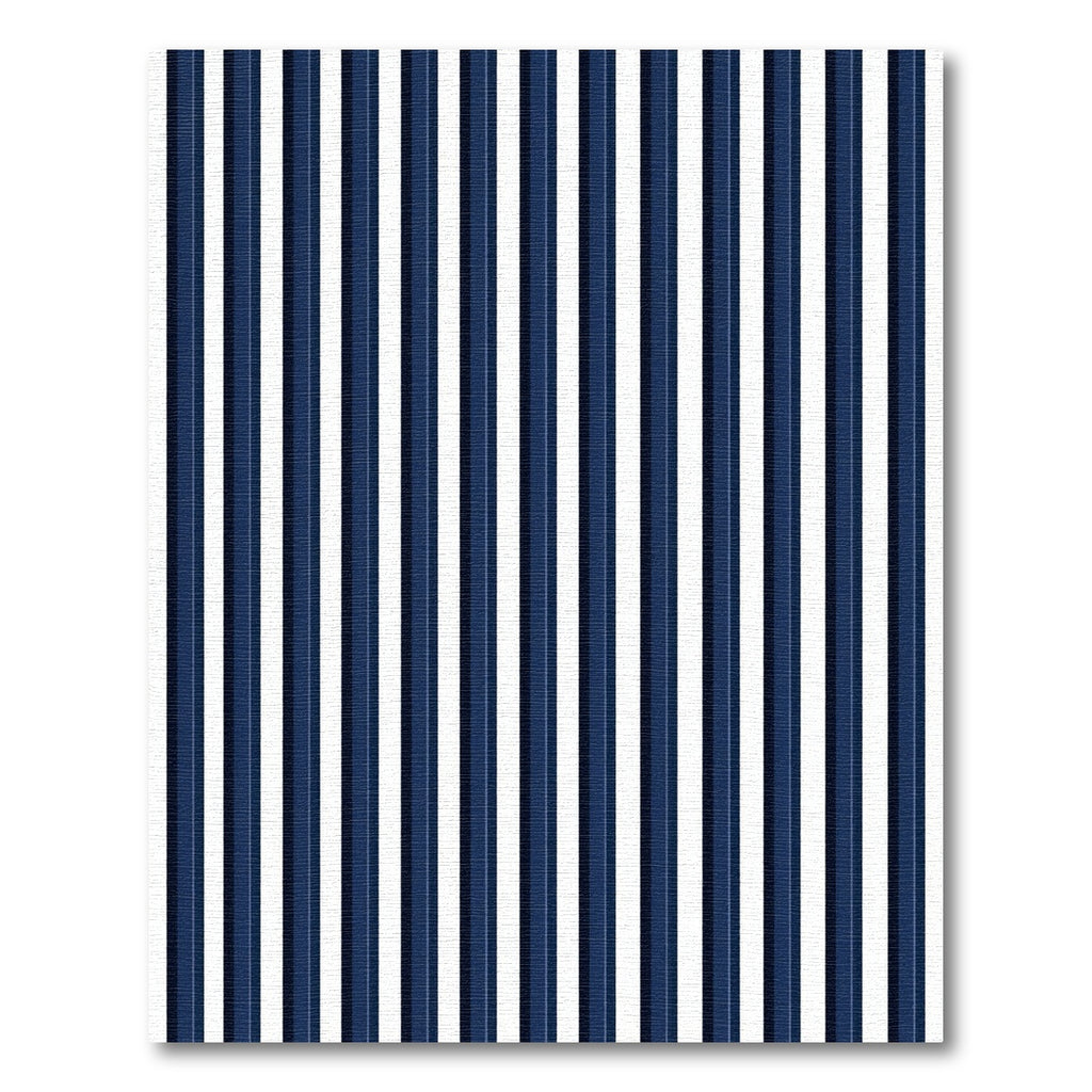 Classic Navy White Vertical Stripe Rug