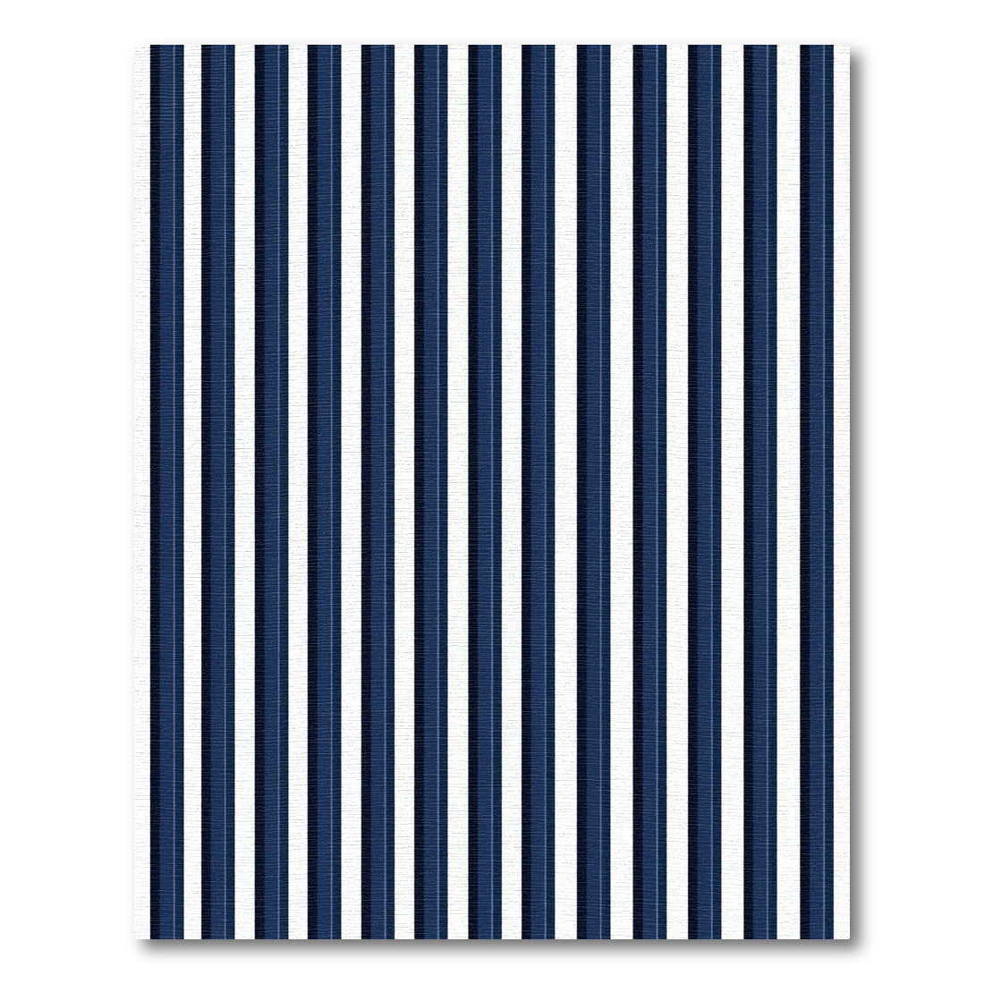 Classic Navy White Vertical Stripe Rug
