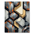 Industrial Concrete Rust Geometric Shapes Rug