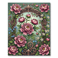 Elegant Pink Peony Archway Floral Rug