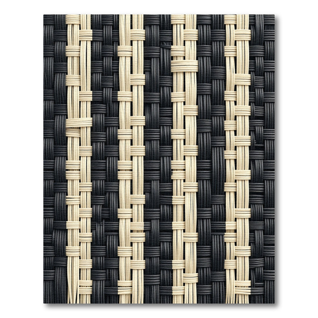 Monochrome Black and Cream Woven Stripe Rug