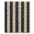 Monochrome Black and Cream Woven Stripe Rug