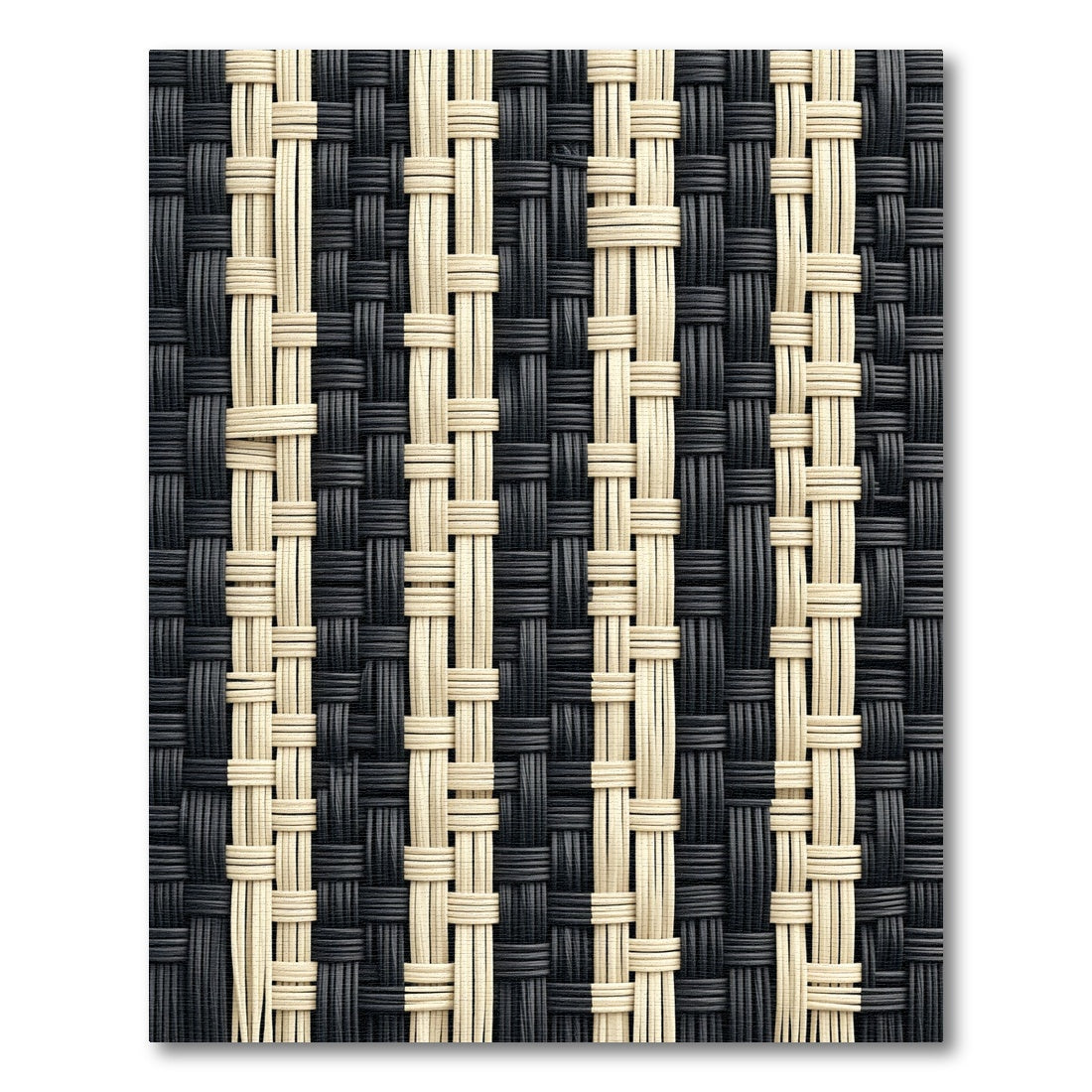 Monochrome Black and Cream Woven Stripe Rug