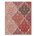 Crimson Pink Quatrefoil Damask Rug