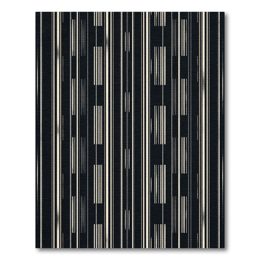 Modern Black Vertical Line Composition Rug