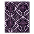 Elegant Plum Damask Filigree Arched Tapestry Rug