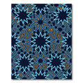 Celestial Navy Blue Geometric Star Lattice Rug