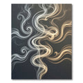 Ethereal Gold and Silver Smoke Swirl Rug