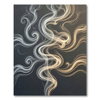 Ethereal Gold and Silver Smoke Swirl Rug