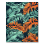 Vibrant Tropical Palm Leaf Foliage Rug