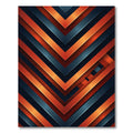 Orange Blue Chevron Layers Rug