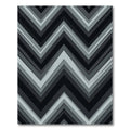 Monochrome Gray Geometric Chevron Wave Rug