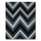 Monochrome Gray Geometric Chevron Wave Rug