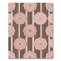 Pink Umbrellas with Cocoa Striped Background Rug