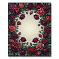 Romantic Crimson Rose Floral Bouquet Rug