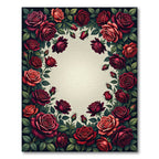 Romantic Crimson Rose Floral Bouquet Rug