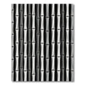 Monochrome Bamboo Stalks Vertical Pattern Rug