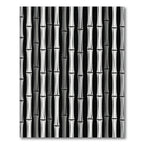 Monochrome Bamboo Stalks Vertical Pattern Rug