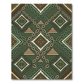 Sage Geometric Chain Link Stepped Tile Rug