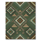 Sage Geometric Chain Link Stepped Tile Rug