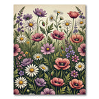 Vibrant Wildflower Field Meadow Garden Rug