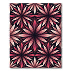 Crimson Petal Radiance Geometric Rug