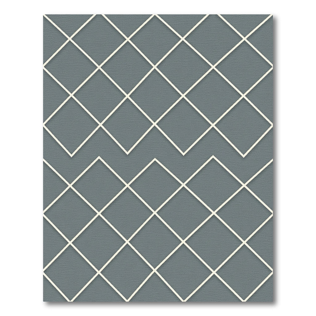 Minimalist Gray Diamond Lattice Grid Rug