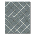 Minimalist Gray Diamond Lattice Grid Rug
