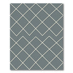 Minimalist Gray Diamond Lattice Grid Rug