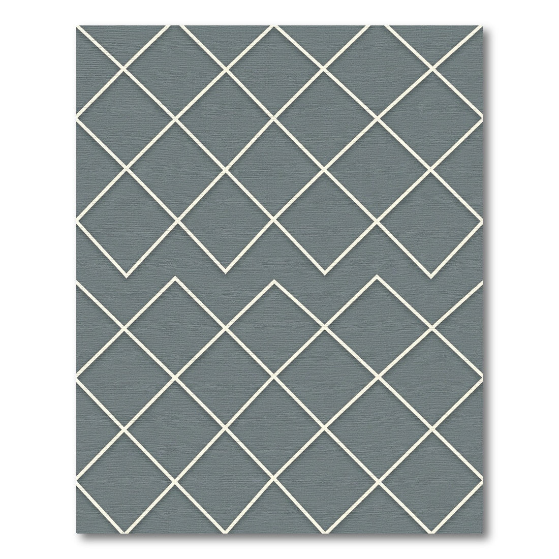 Minimalist Gray Diamond Lattice Grid Rug