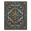 Regal Navy Golden Filigree Palm Rug