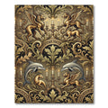Gilded Griffin Dolphin Candlestick Tapestry Rug