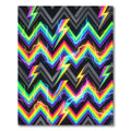 Vibrant Rainbow Zigzag Electric Bolt Energy Rug