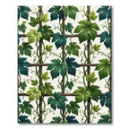 Lush Green Botanical Grapevine Trellis Rug