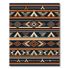 Southwestern Earthy Geometric Teepee Striped Rug