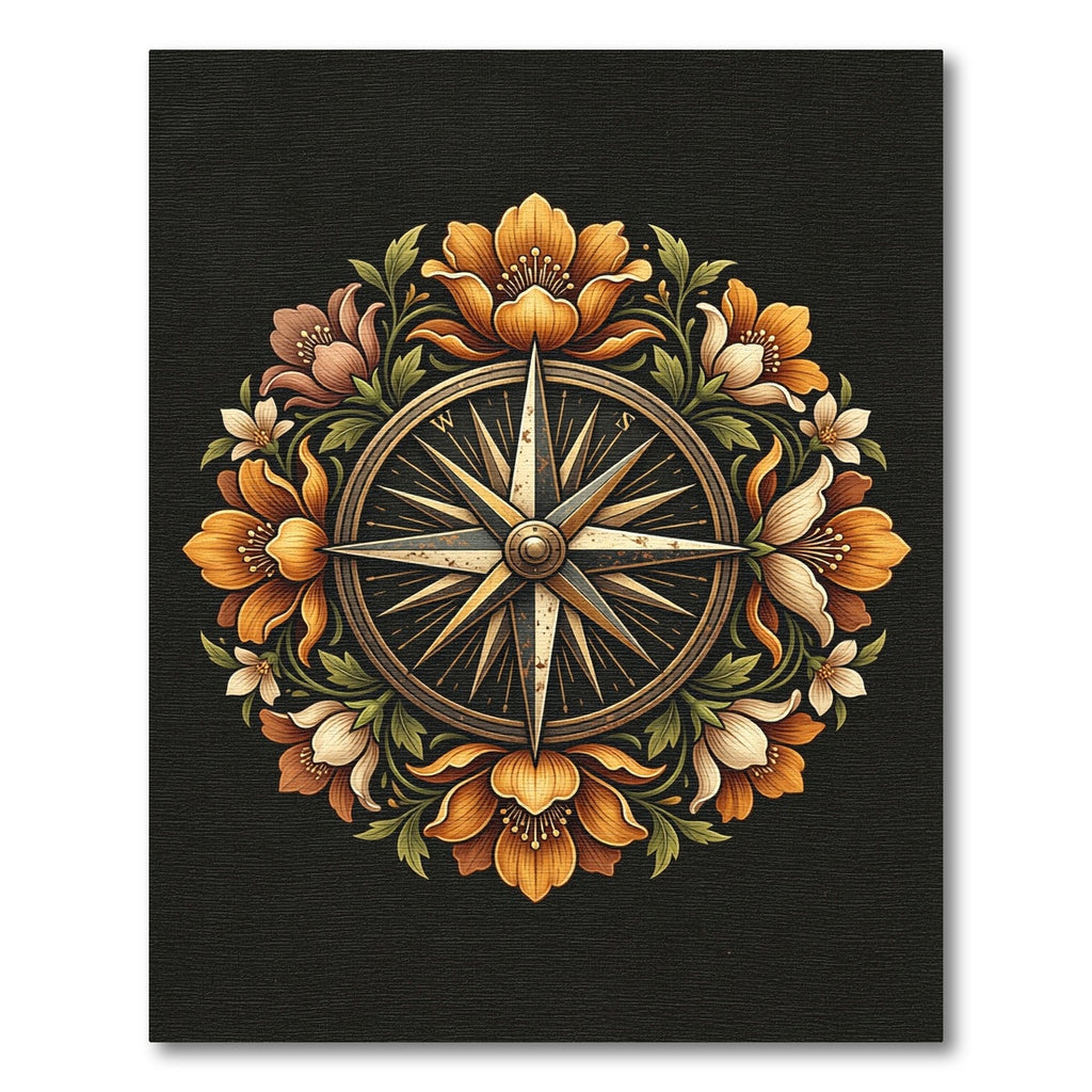 Golden Compass Floral Medallion Rug