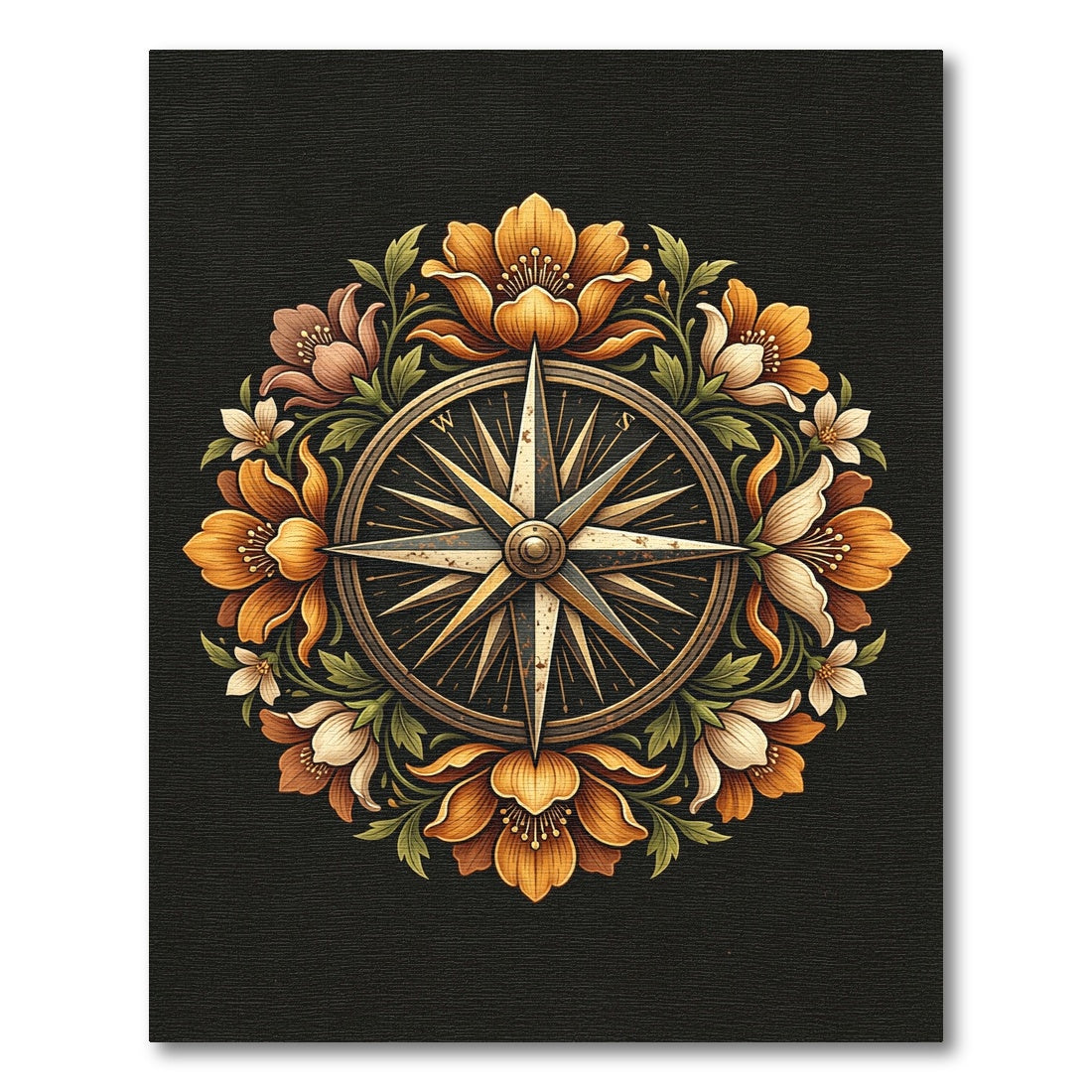 Golden Compass Floral Medallion Rug