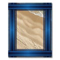 Coastal Blue Framed Sandy Shore Rug