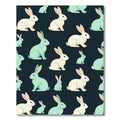 Whimsical Pastel Rabbit Meadow Art Rug