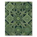 Emerald Geometric Botanical Interlocking Tile Rug