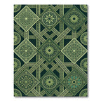 Emerald Geometric Botanical Interlocking Tile Rug
