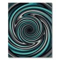 Modern Teal and Charcoal Swirl Rug