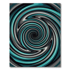 Modern Teal and Charcoal Swirl Rug