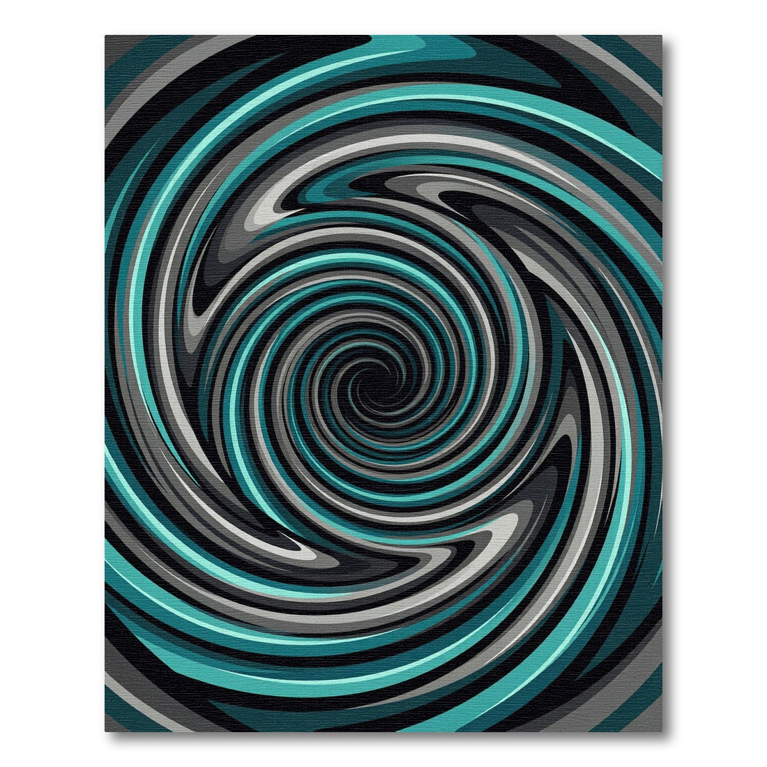 Modern Teal and Charcoal Swirl Rug