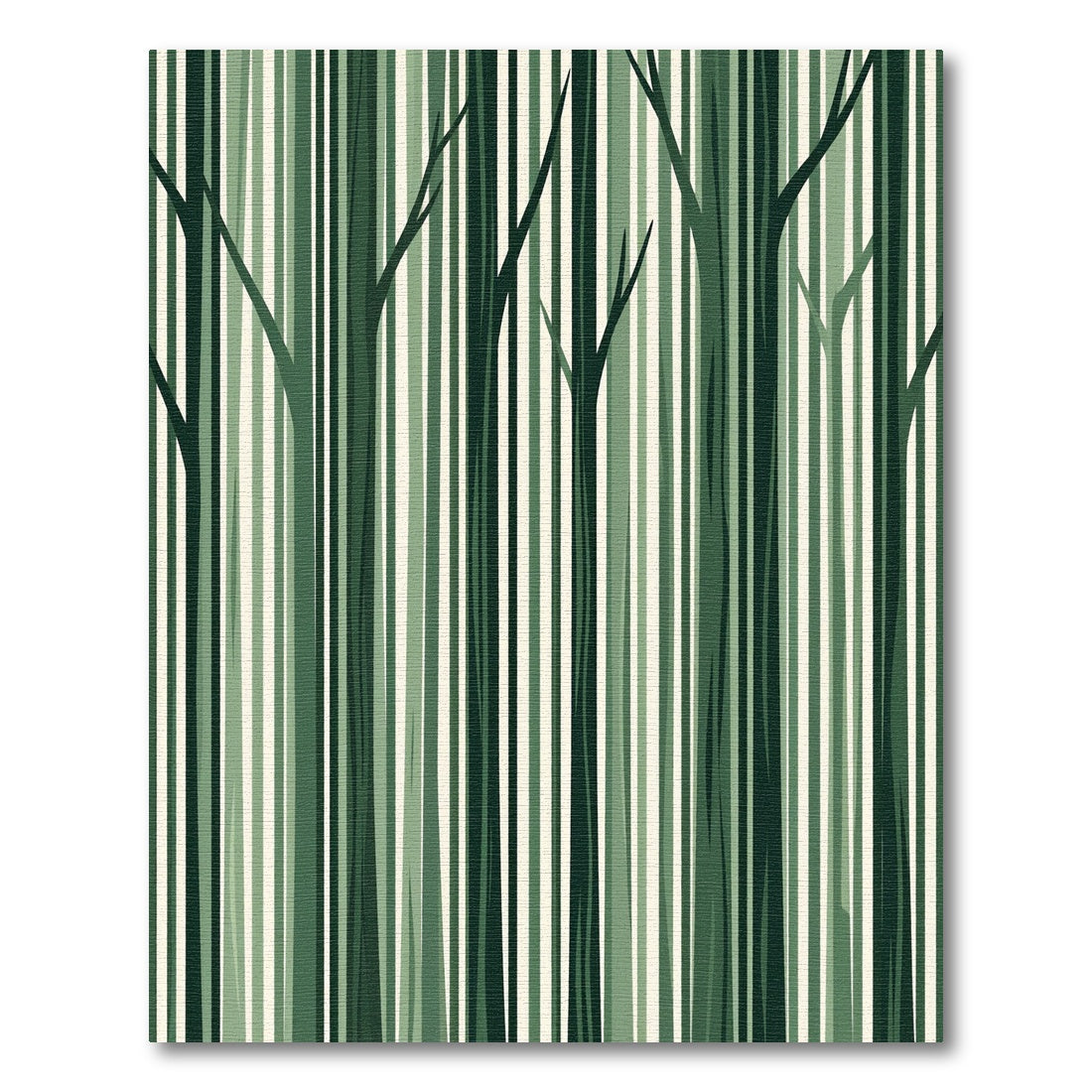 Forest Green Striped Tree Bark Rug